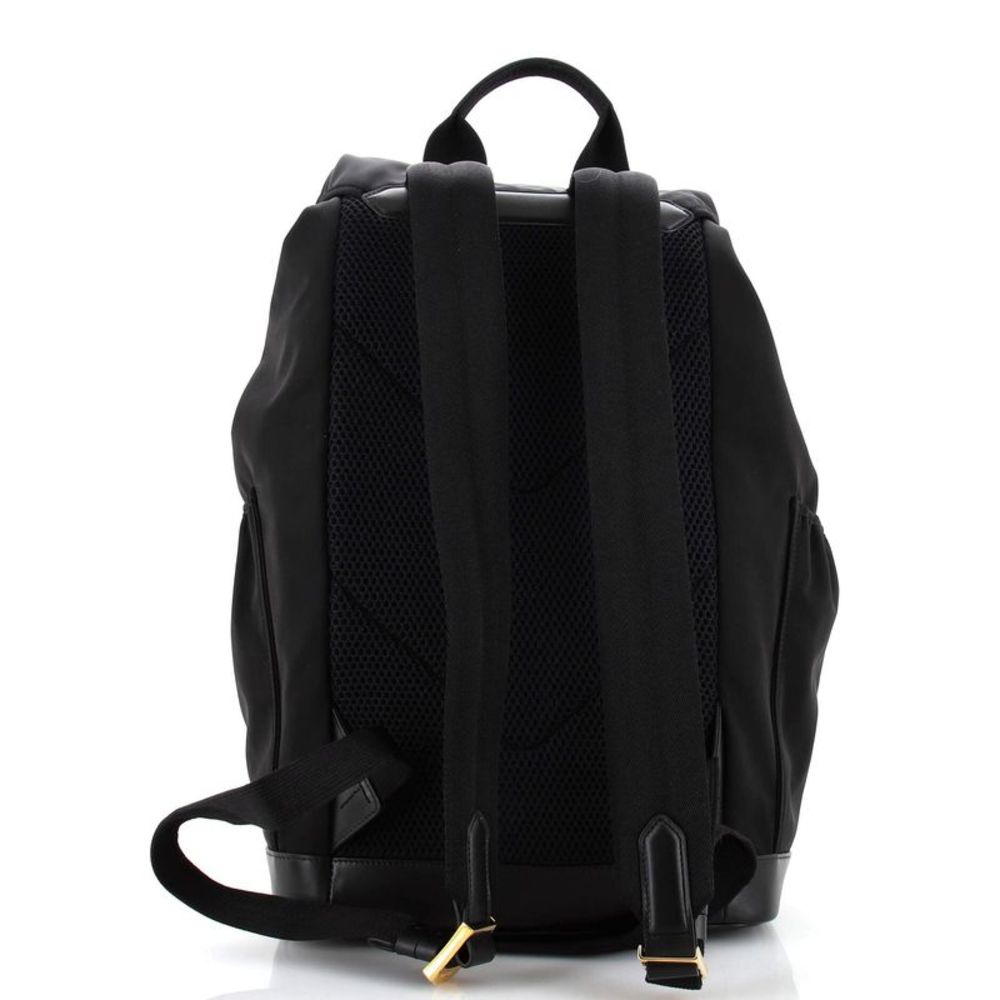 Tom Ford Drawstring Flap Backpack Nylon Black - Picture 3 of 6
